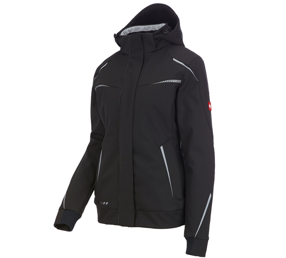 Work Jackets: Winter softshell jacket e.s.motion 2020, ladies' + black/platinum