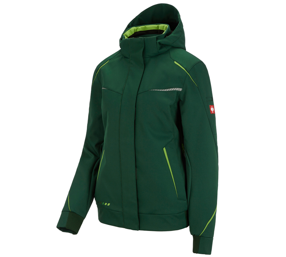 Work Jackets: Winter softshell jacket e.s.motion 2020, ladies' + green/seagreen