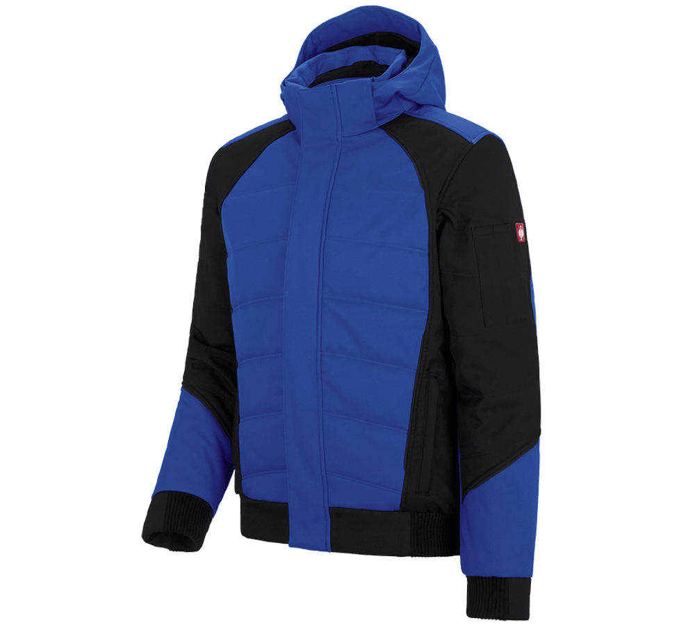 Work Jackets: Winter softshell jacket e.s.vision + royal/black