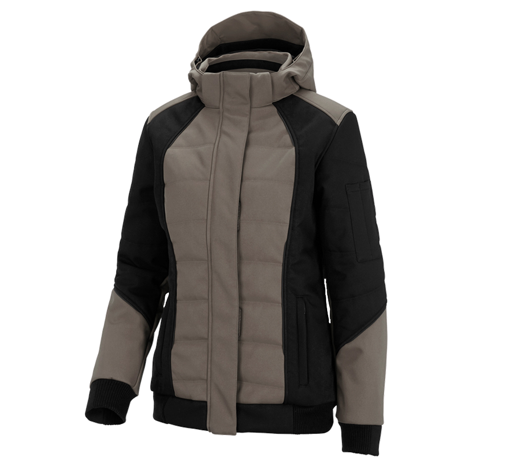 Work Jackets: Winter softshell jacket e.s.vision, ladies' + stone/black