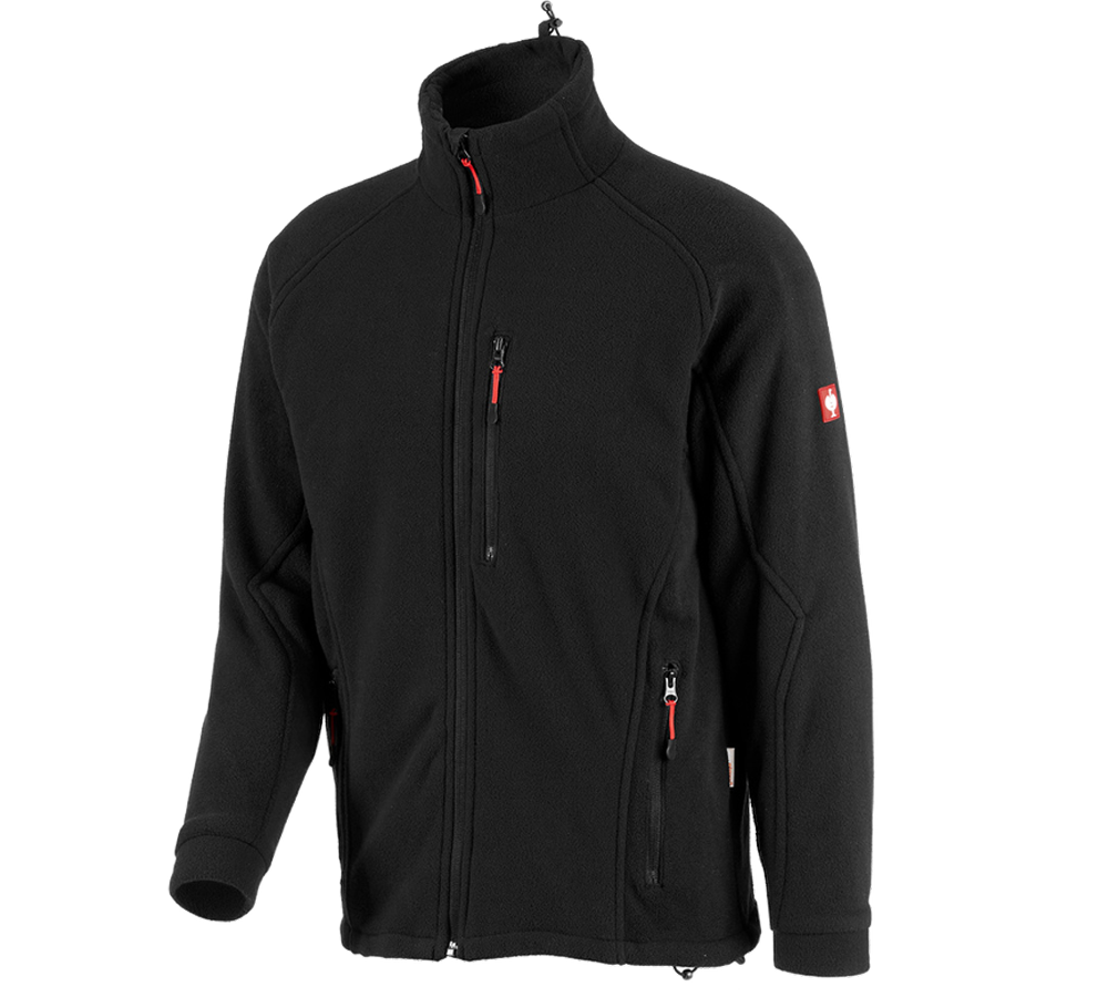Work Jackets: Functional fleece jacket dryplexx® wind + black