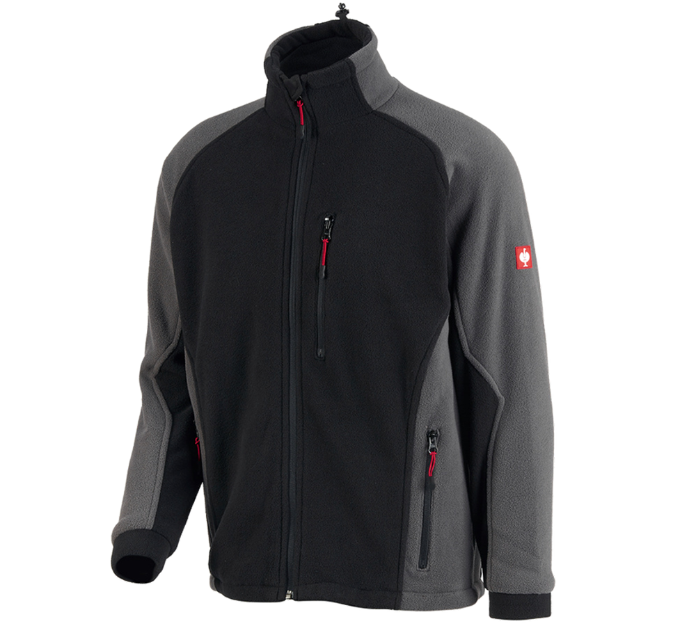 Work Jackets: Functional fleece jacket dryplexx® wind + black/anthracite