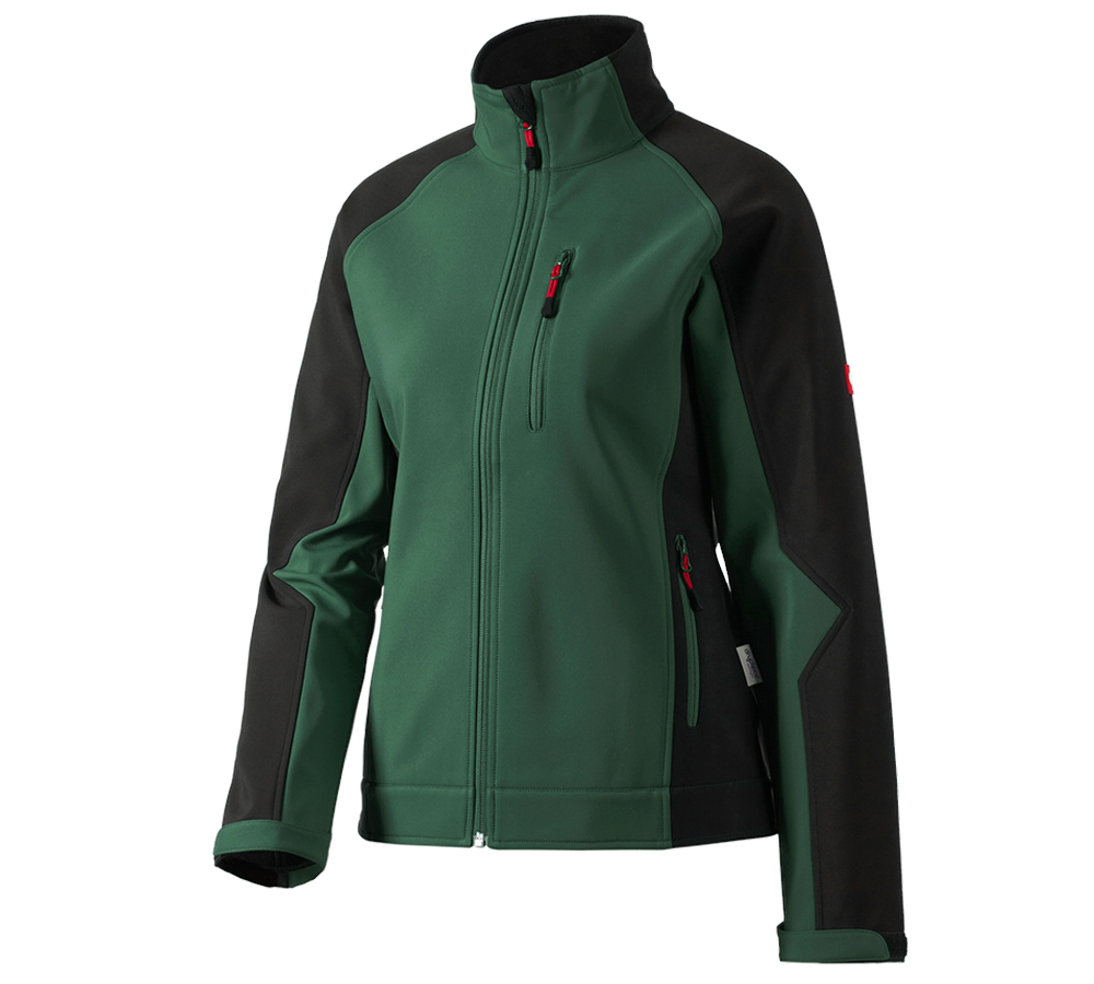 Plumbers / Installers: Ladies' softshell jacket dryplexx® softlight + green/black