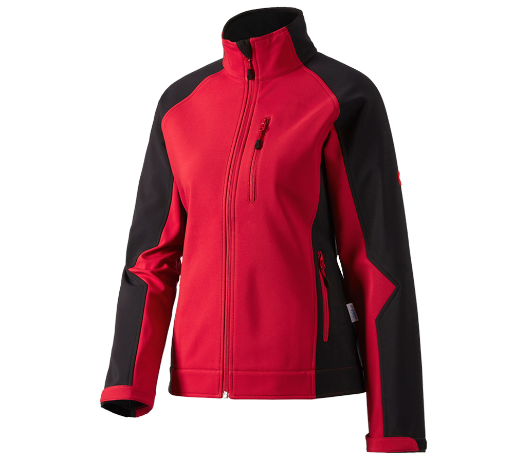 Plumbers / Installers: Ladies' softshell jacket dryplexx® softlight + red/black