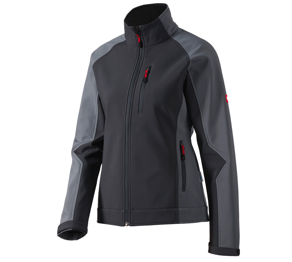 Work Jackets: Ladies' softshell jacket dryplexx® softlight + graphite/cement