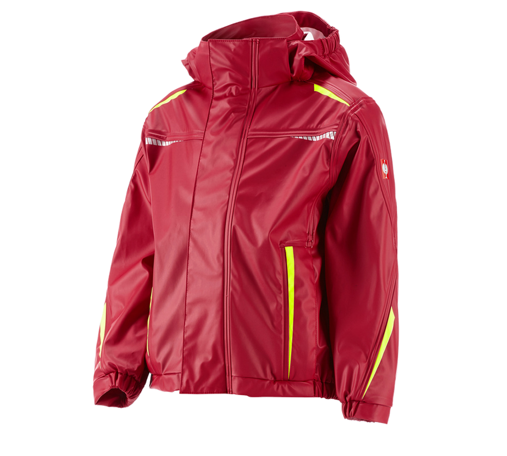 Jackets: Rain jacket e.s.motion 2020 superflex, children's + fiery red/high-vis yellow