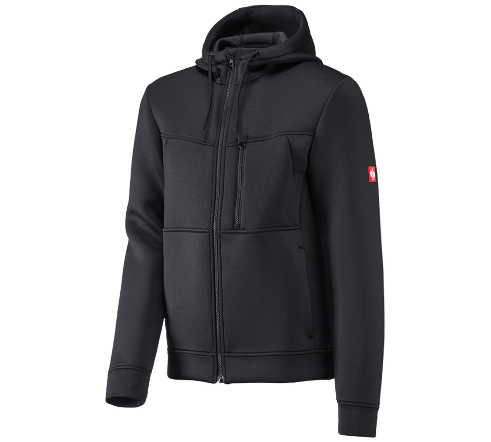 Work Jackets: Hooded jacket climafoam e.s.dynashield + black melange