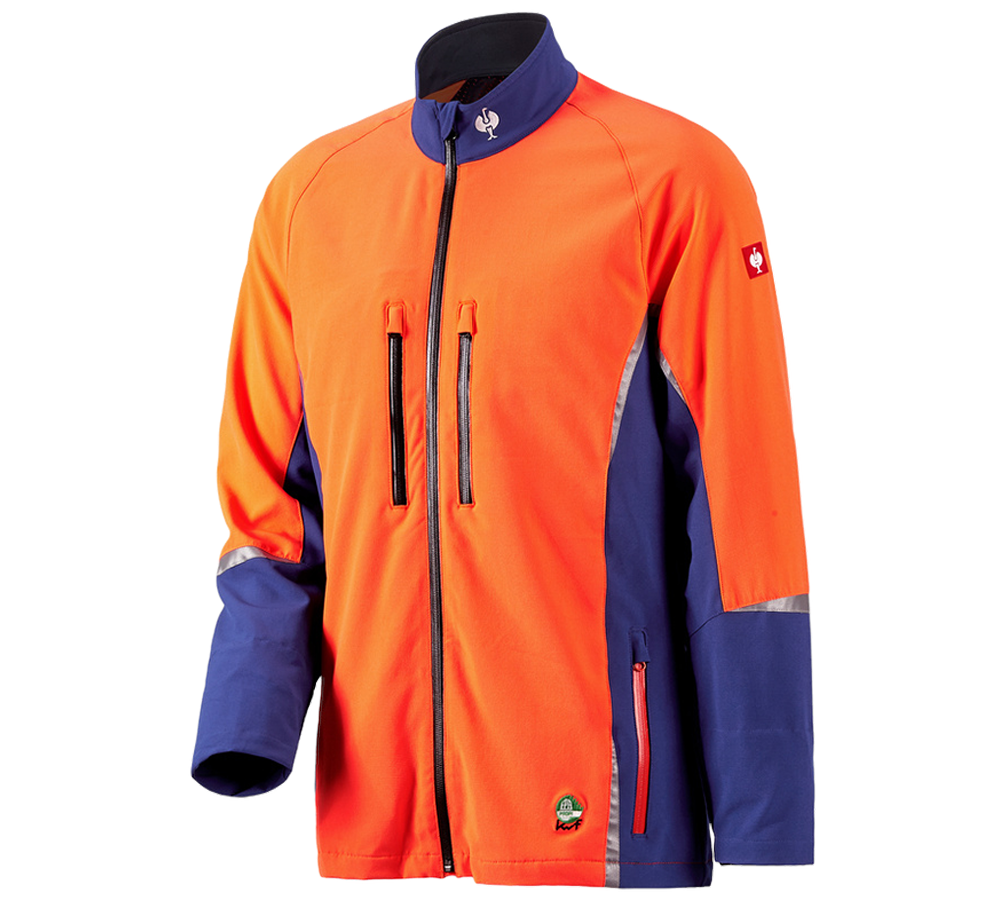 Forestry / Cut Protection Clothing: e.s. Forestry jacket, KWF + royal/high-vis orange