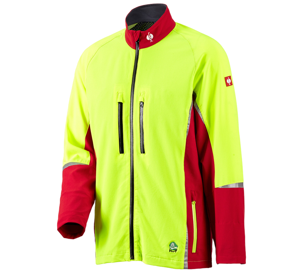 Forestry / Cut Protection Clothing: e.s. Forestry jacket, KWF + red/high-vis yellow