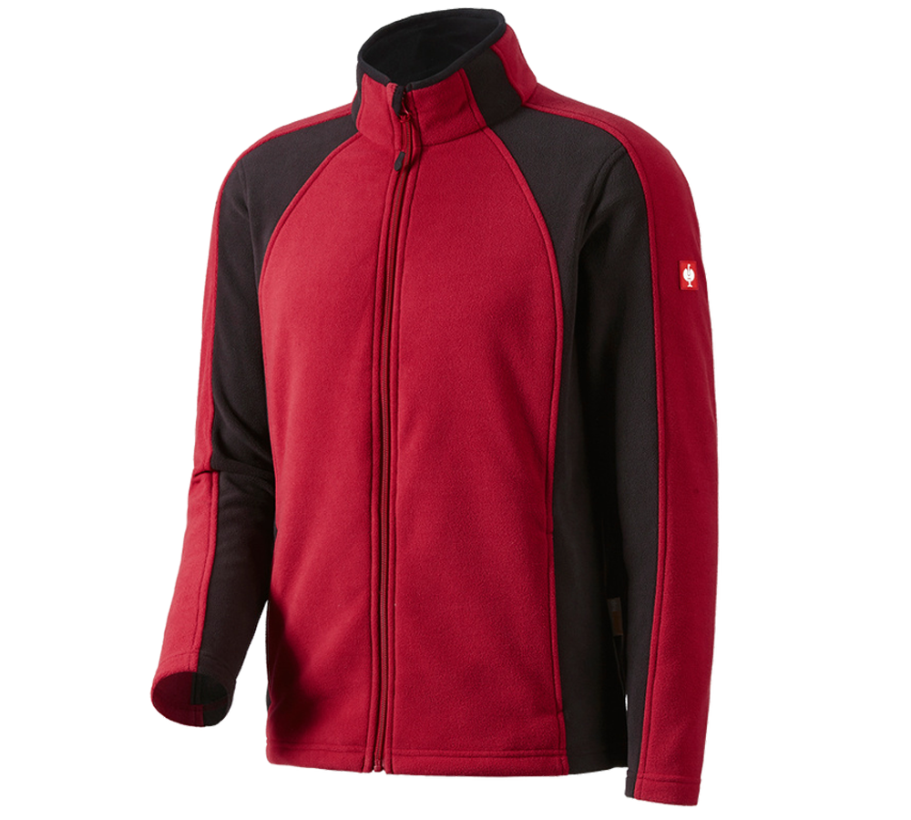 Work Jackets: Microfleece jacket dryplexx® micro + red/black