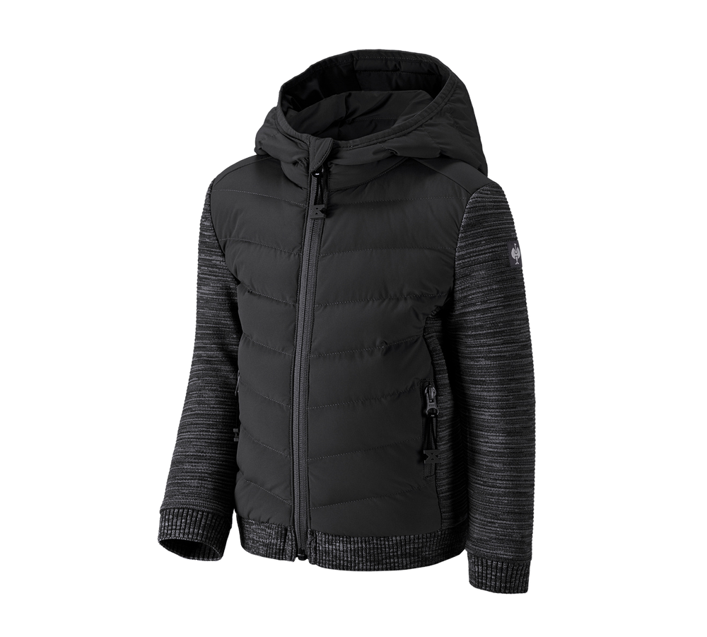 Jackets: Hybrid hooded knitted jacket e.s.motion ten,child. + oxidblack melange