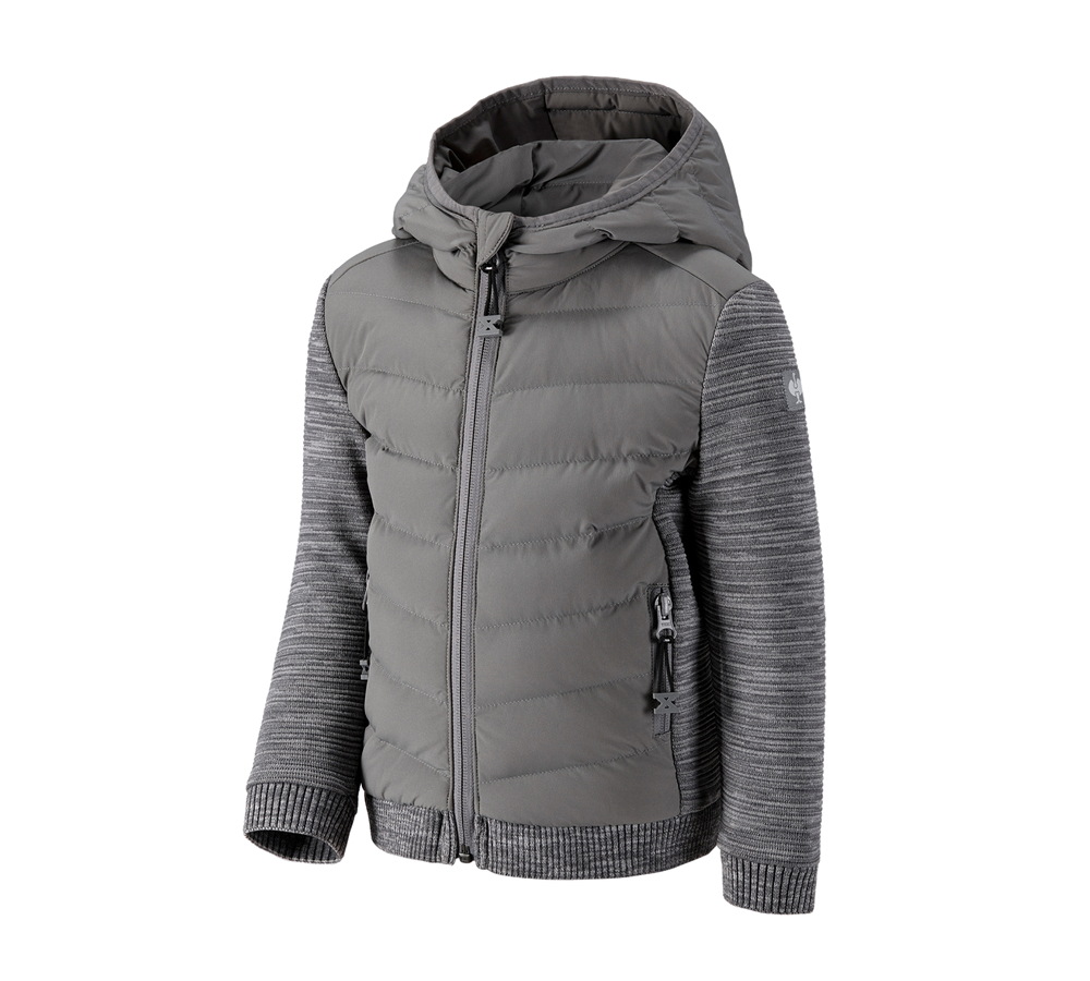 Jackets: Hybrid hooded knitted jacket e.s.motion ten,child. + granite melange