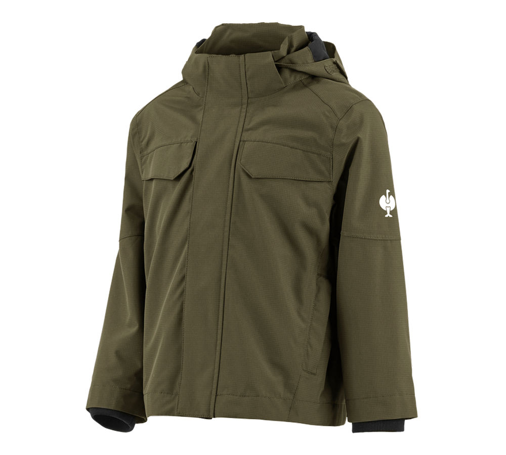 Jackets: Rain jacket e.s.concrete, children's + mudgreen