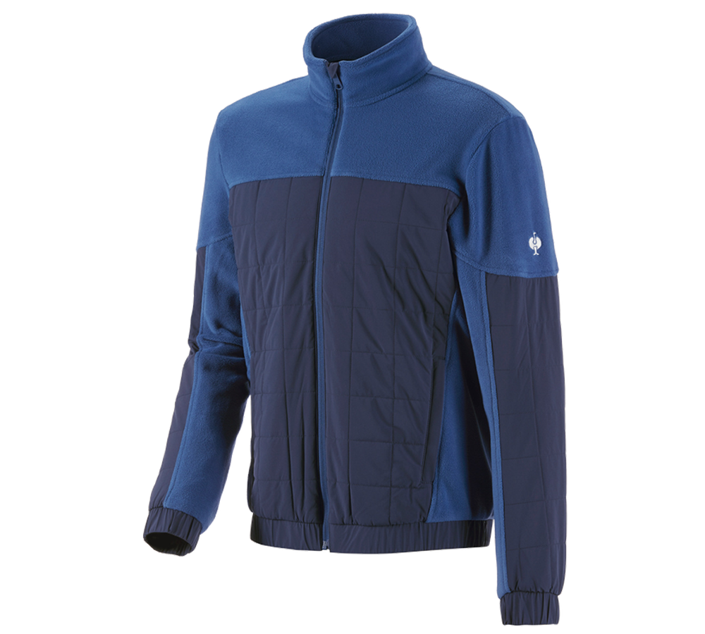 Work Jackets: Hybrid fleece jacket e.s.concrete + alkaliblue/deepblue