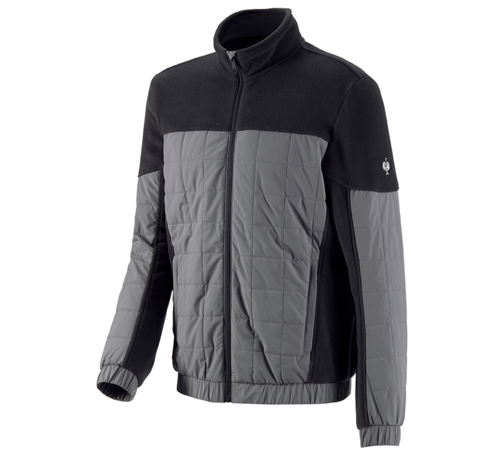 Work Jackets: Hybrid fleece jacket e.s.concrete + black/basaltgrey