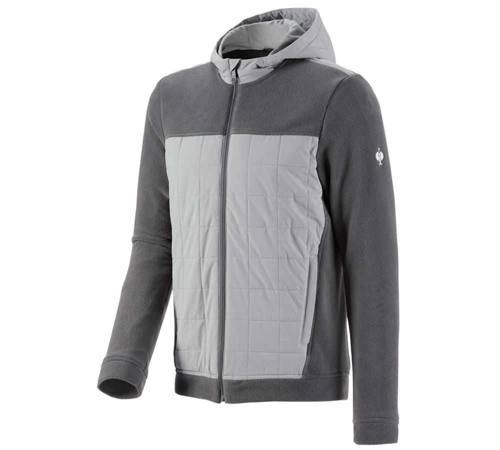 Work Jackets: Hybrid fleece hoody jacket e.s.concrete + anthracite/pearlgrey