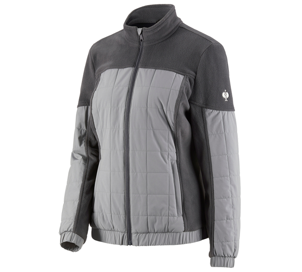 Work Jackets: Hybrid fleece jacket e.s.concrete, ladies' + anthracite/pearlgrey