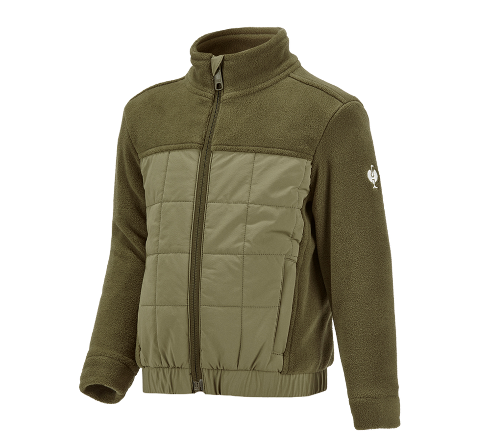Jackets: Hybrid fleece jacket e.s.concrete, children's + mudgreen/stipagreen