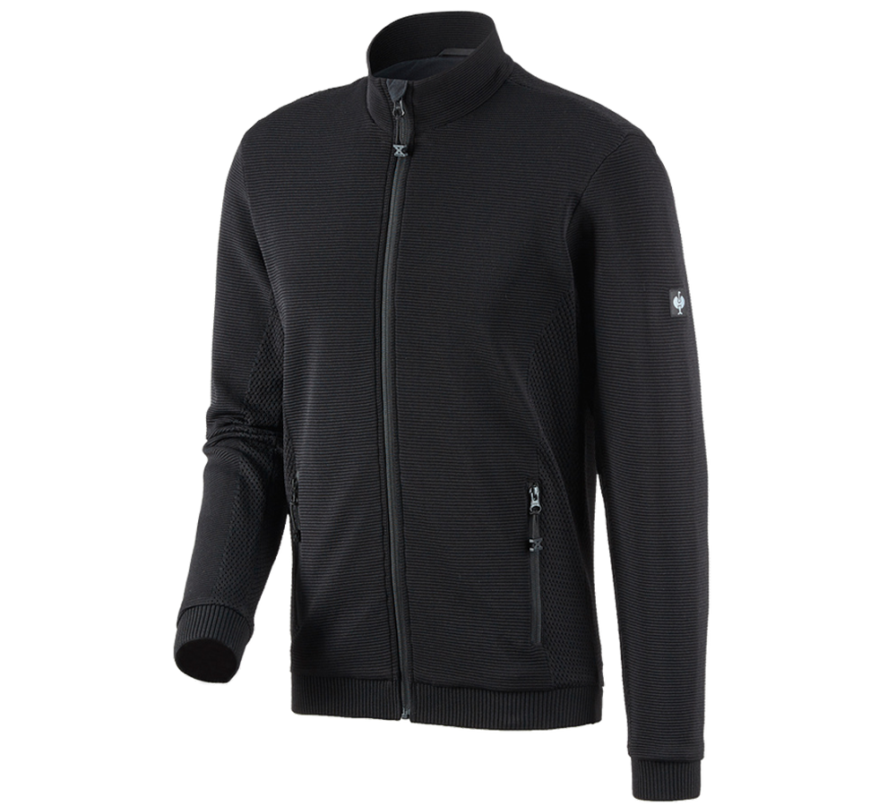 Work Jackets: Knitted jacket e.s.motion ten + black