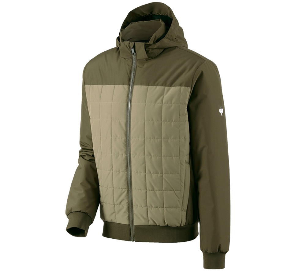 Topics: Hooded pilot jacket e.s.concrete + mudgreen/stipagreen