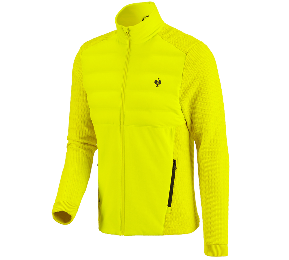 Work Jackets: Hybrid knitted jacket e.s.trail + acid yellow/black