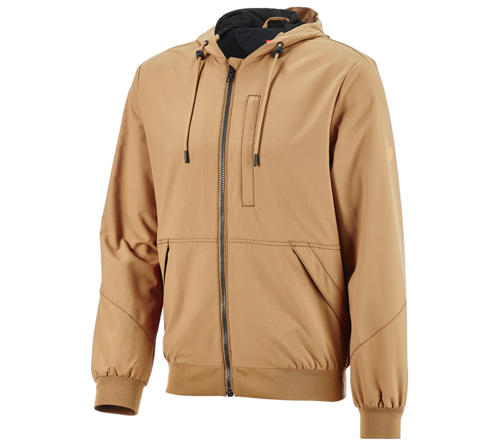 Work Jackets: Hooded jacket e.s.iconic + almondbrown