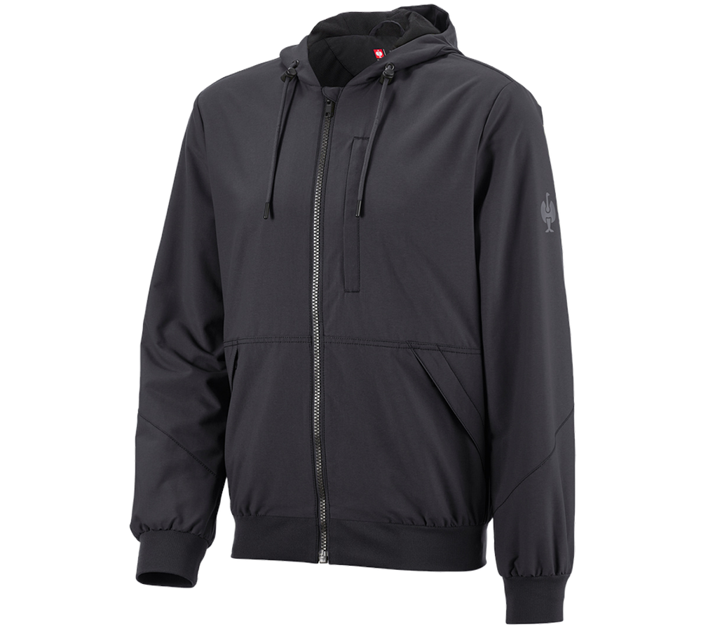 Work Jackets: Hooded jacket e.s.iconic + black