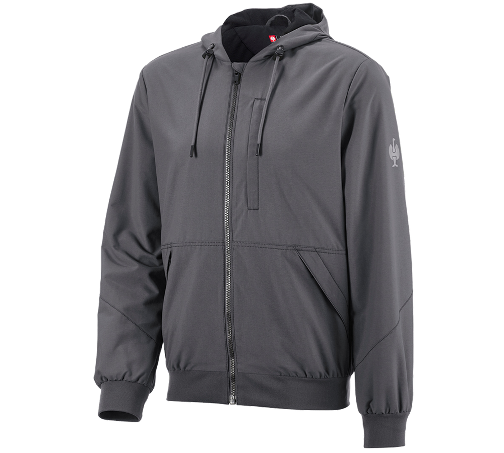 Clothing: Hooded jacket e.s.iconic + carbongrey