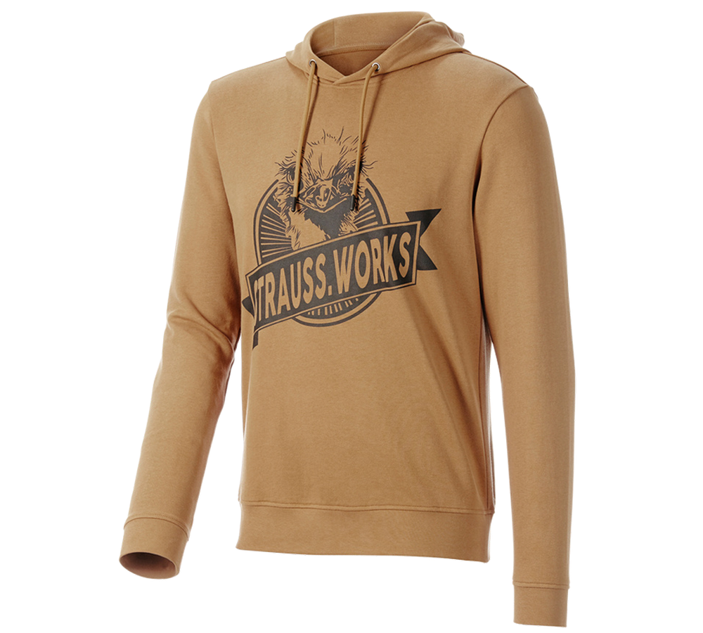 Hauts: Hoody sweatshirt e.s.iconic works + brun amande