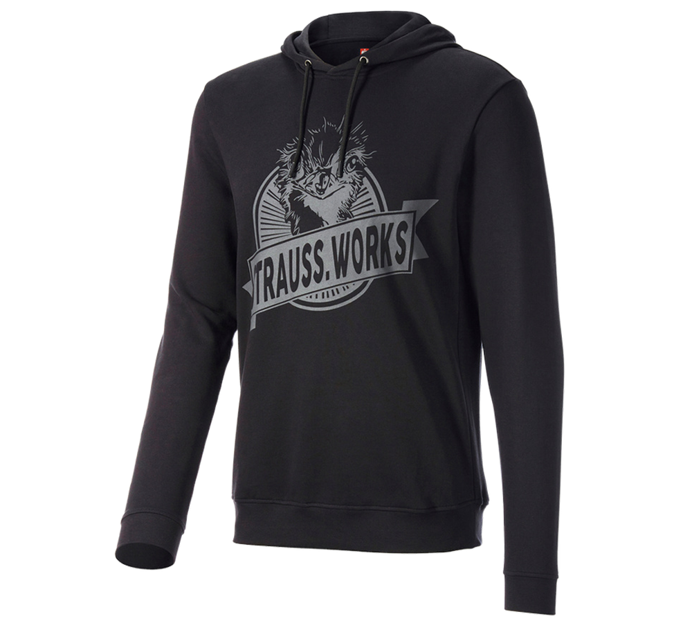 Shirts & Co.: Hoody-Sweatshirt e.s.iconic works + schwarz