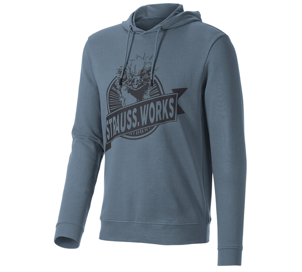 Shirts & Co.: Hoody-Sweatshirt e.s.iconic works + oxidblau