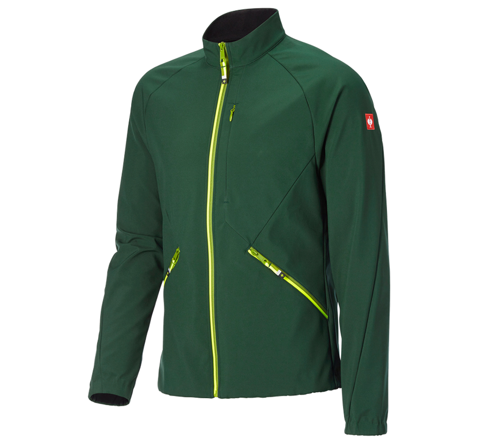 Vestes de travail: Veste Softshell e.s.ambition + vert/jaune fluo