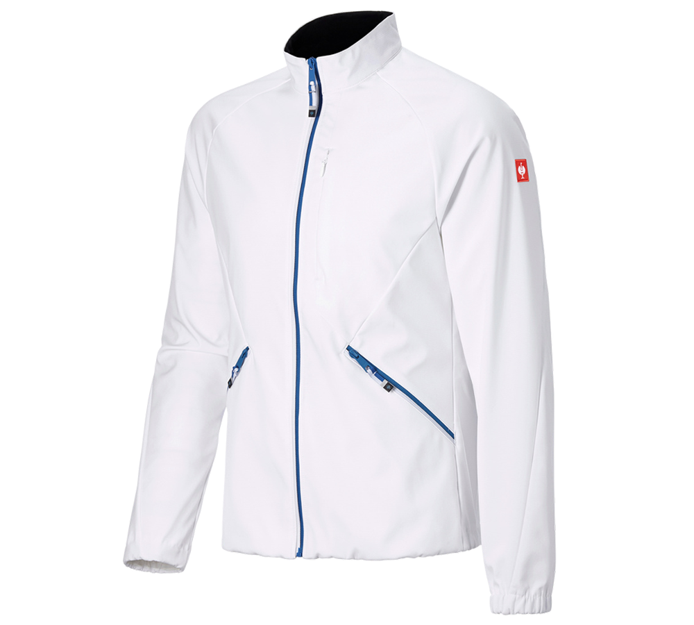 Vestes de travail: Veste Softshell e.s.ambition + blanc/bleu gentiane