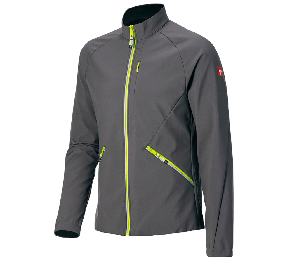 Vêtements: Veste Softshell e.s.ambition + anthracite/jaune fluo