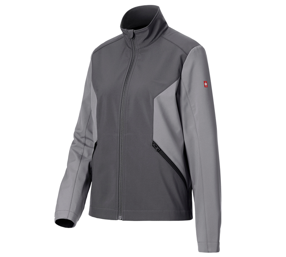 Vestes de travail: Veste Softshell e.s.trail pure, femmes + gris carbone/gris basalte