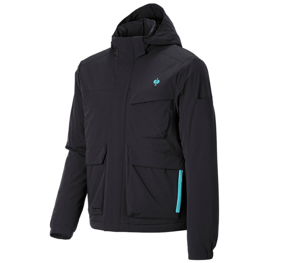 Vestes de travail: Veste d'hiver e.s.trail + noir/lapis turquoise