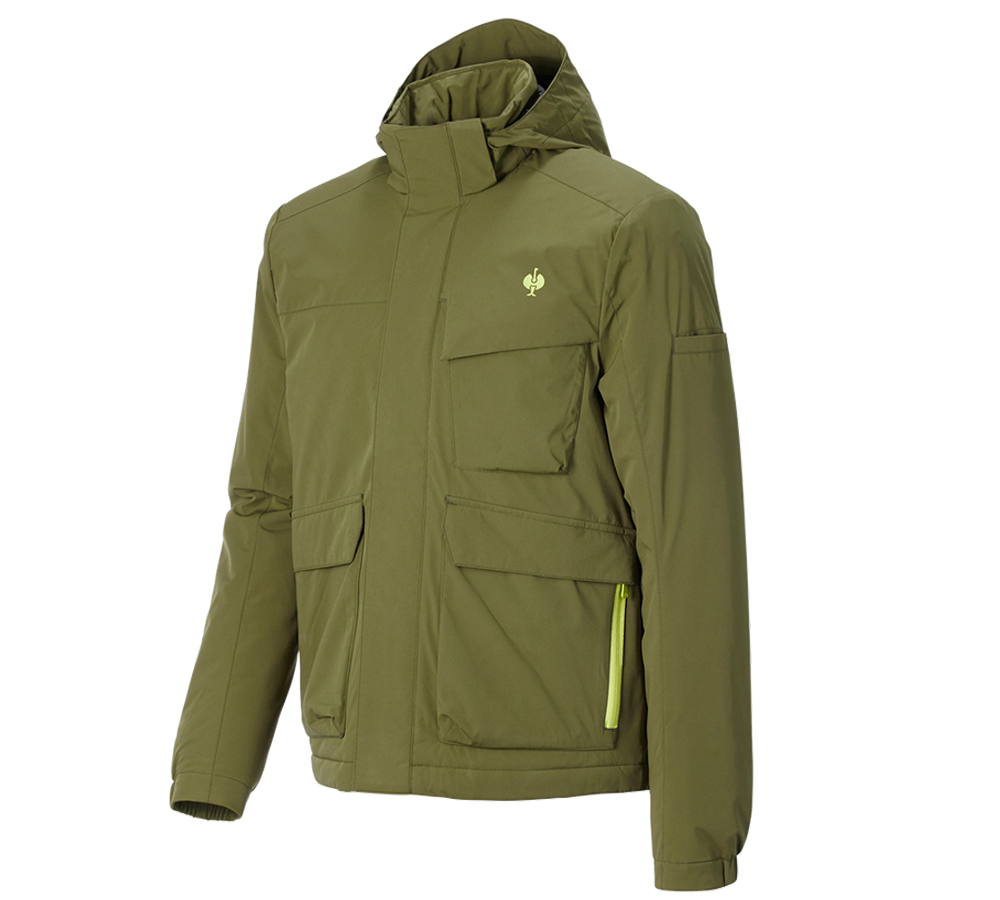 Clothing: Winter jacket e.s.trail + junipergreen/limegreen