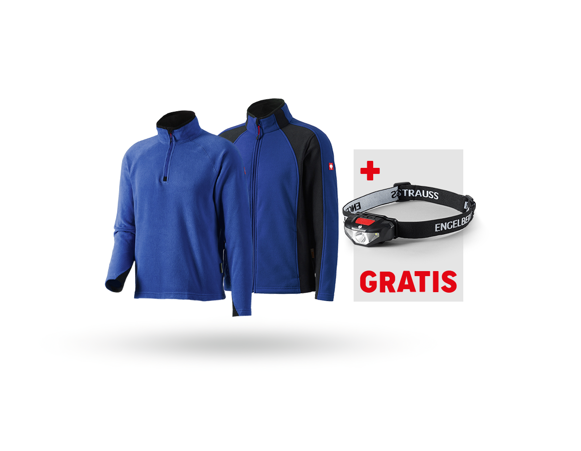 Bekleidung: SET:Microfleece Troyer+ Microfleece Jacke dryplexx + kornblau