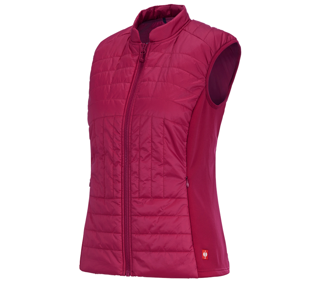 Work Body Warmer: e.s. Function quilted bodywarmer thermo stretch,l. + berry