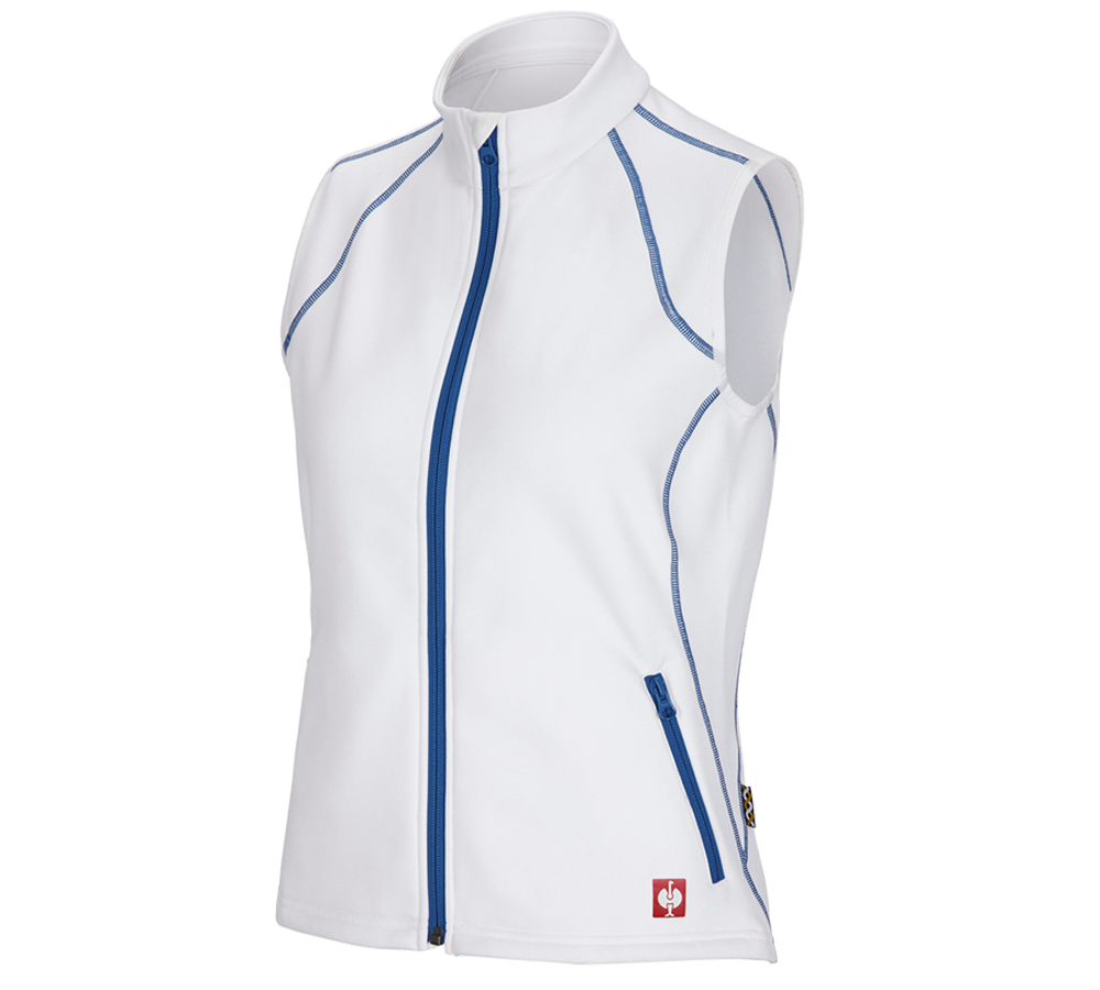 Work Body Warmer: Funct. bodyw. thermo stretch e.s.motion 2020,lad. + white/gentianblue