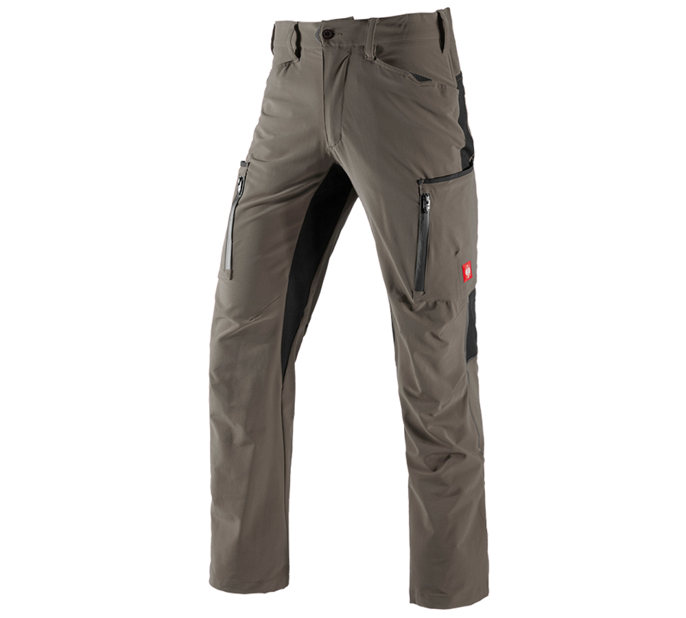 Work Trousers: Cargo trousers e.s.vision stretch, men's + stone/black