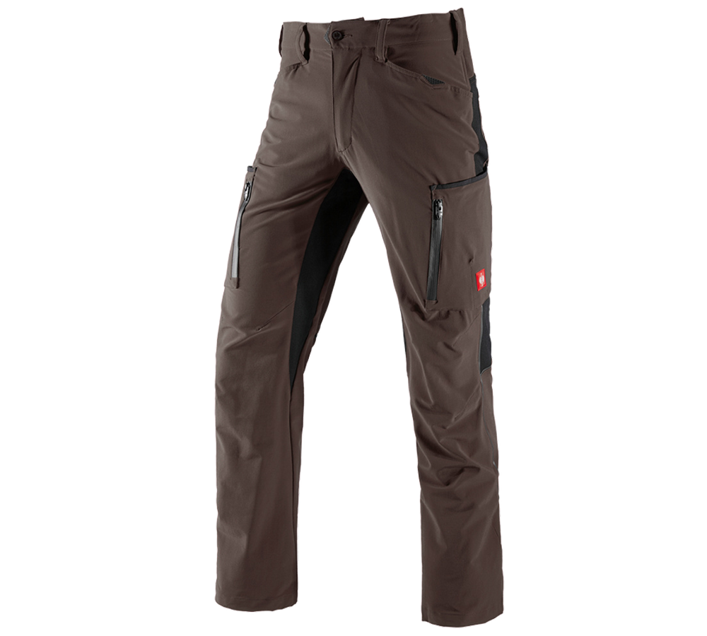 Pantalons de travail: Pantalon Cargo e.s.vision stretch, hommes + marron/noir