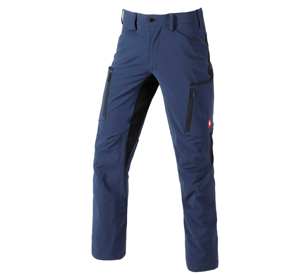 Pantalons de travail: Pantalon Cargo e.s.vision stretch, hommes + bleu profond
