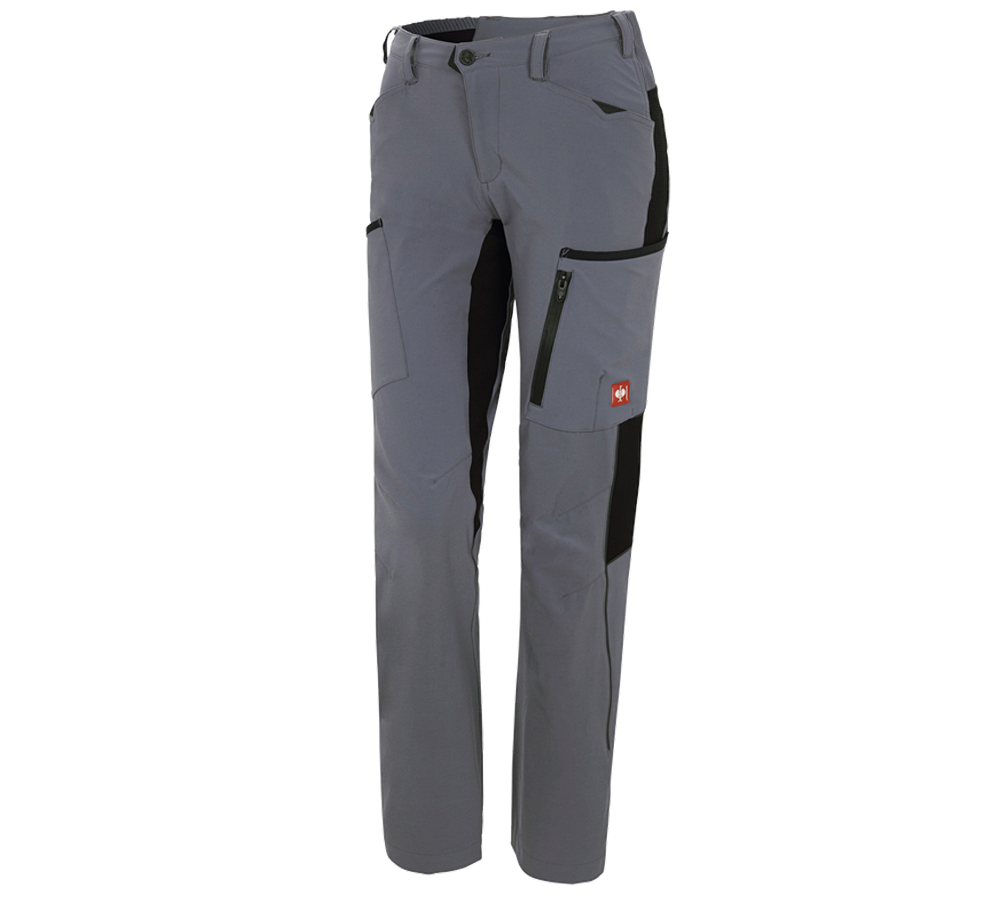 Pantalons de travail: Pantalon Cargo e.s.vision stretch, femmes + gris/noir