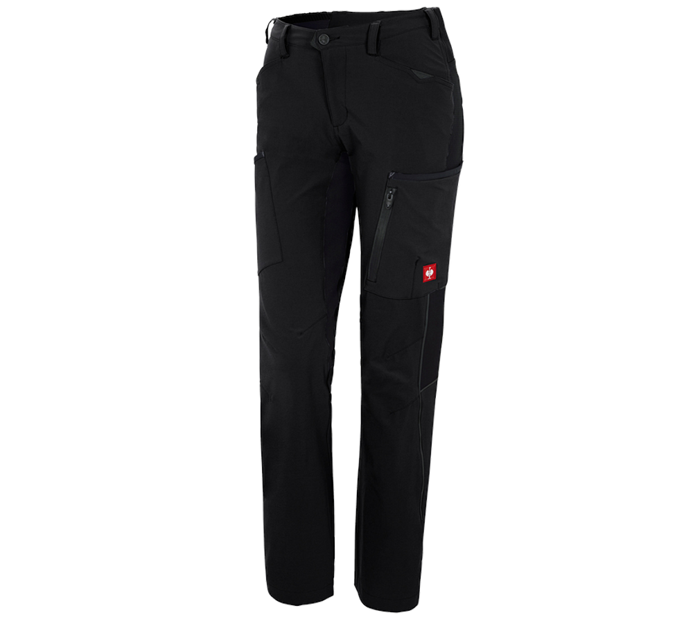 Work Trousers: Cargo trousers e.s.vision stretch, ladies' + black