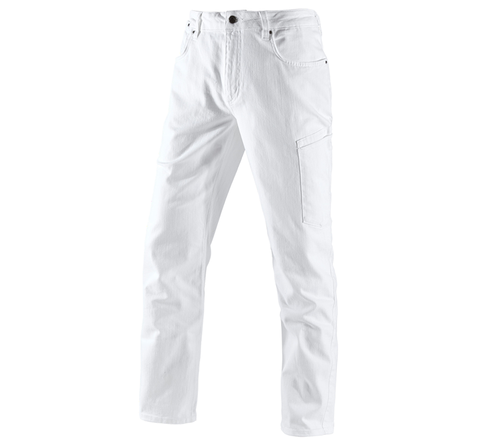 Hosen: e.s. 7-Pocket-Jeans + weiß
