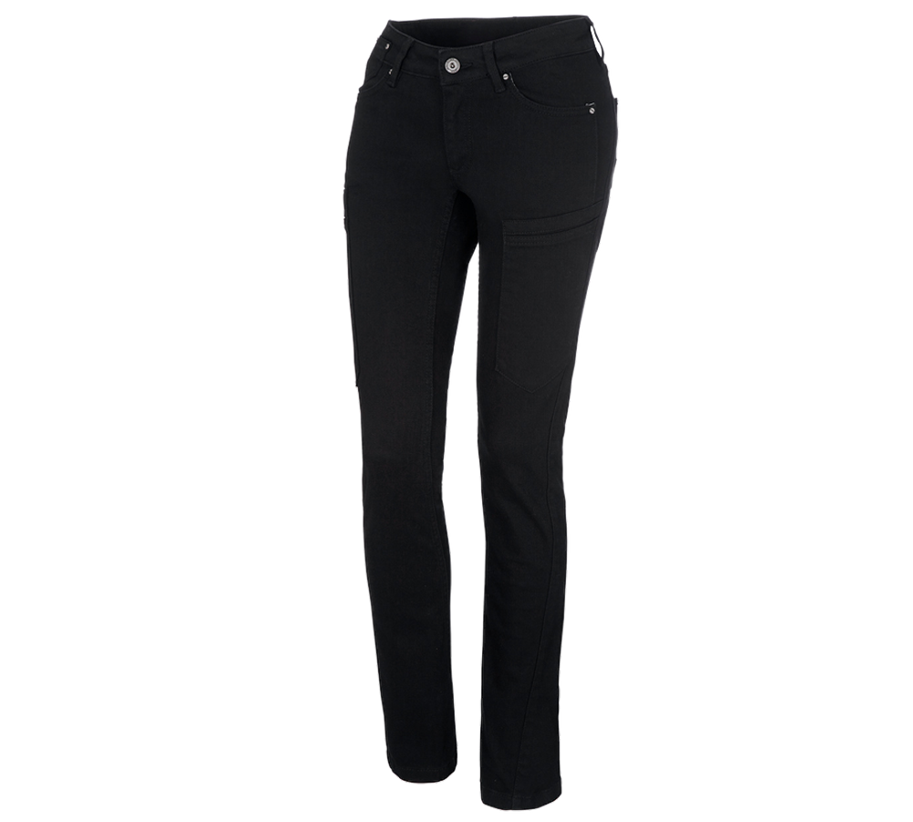 Hosen: e.s. 7-Pocket-Jeans, Damen + schwarz