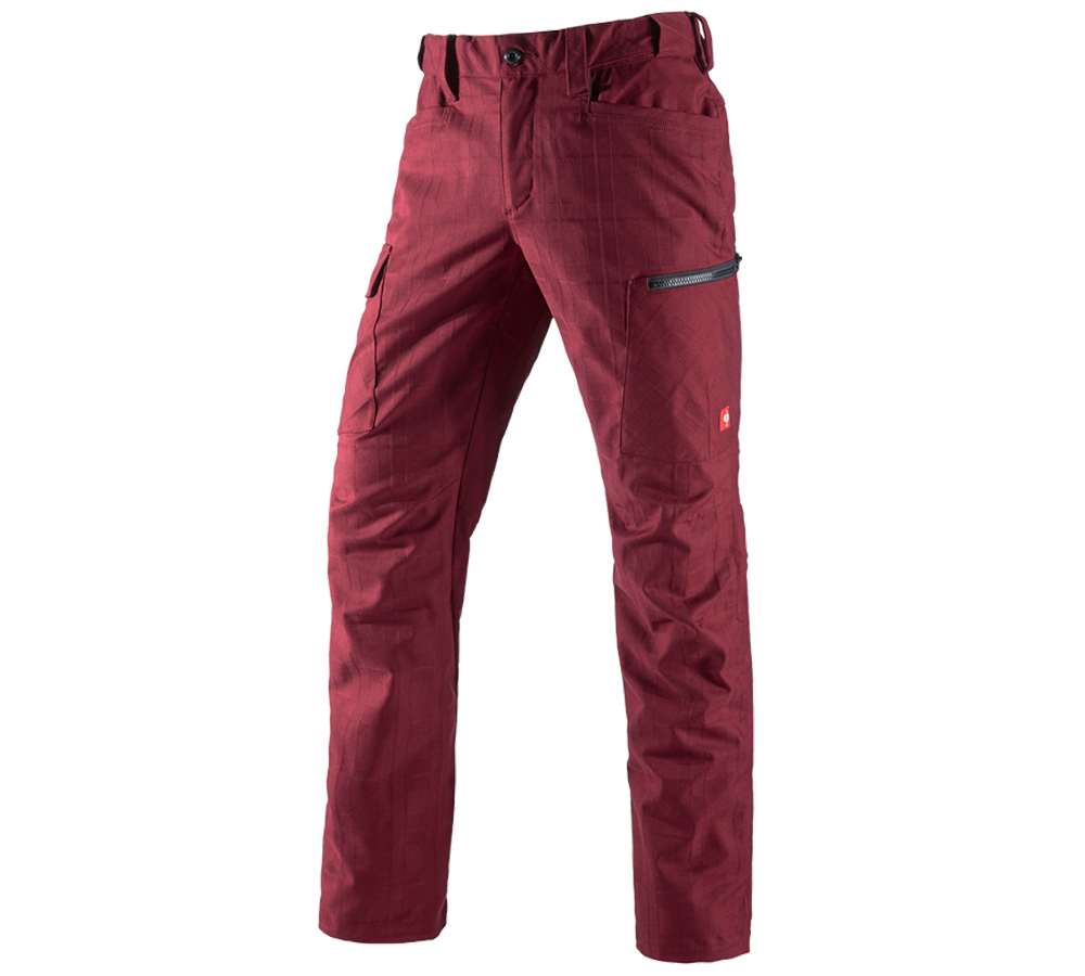 Pantalons de travail: e.s. Pantalon de travail pocket, hommes + rubis