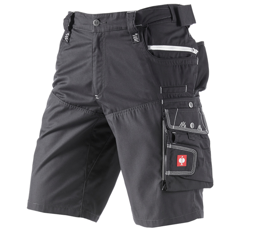 Work Trousers: Shorts e.s.motion Summer + tar/graphite/cement