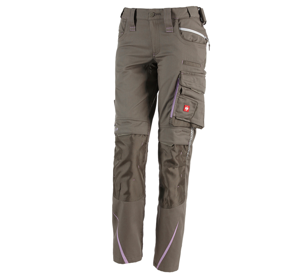 Work Trousers: Ladies' trousers e.s.motion 2020 winter + stone/lavender